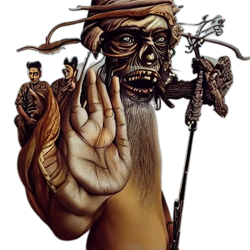 staff, mask, face, creature transparent PNG cut-out
