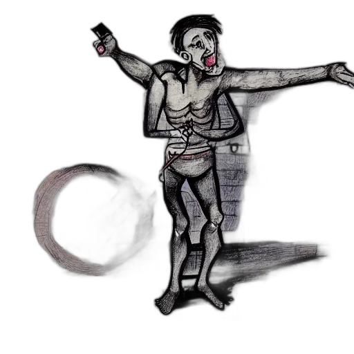 creature, staff, mask, robot transparent PNG cut-out