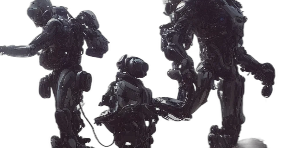 robot, creature, concept art, 3d render transparent PNG cut-out