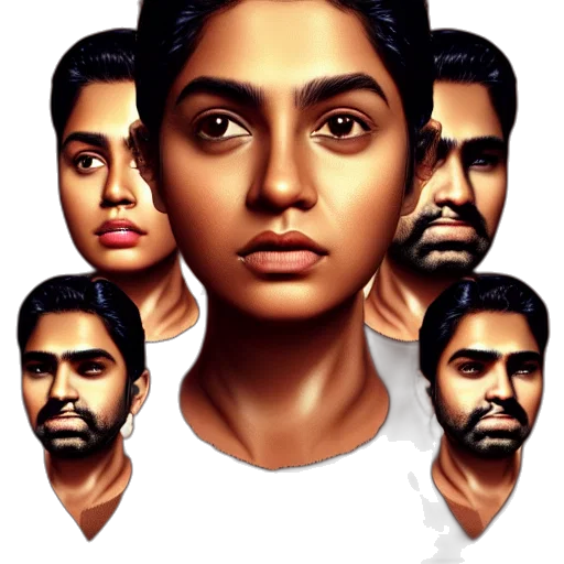 face, photorealistic, concept art, comic book art transparent PNG cut-out