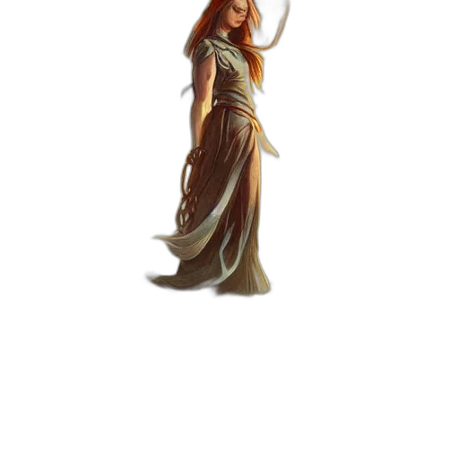 dress, staff, sword, dragon transparent PNG cut-out