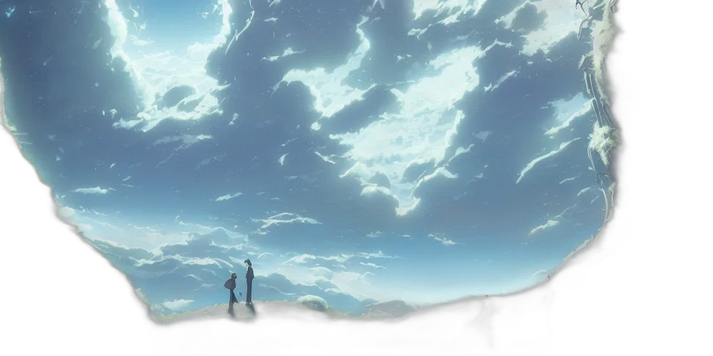 concept art, anime, snow, outer space transparent PNG cut-out