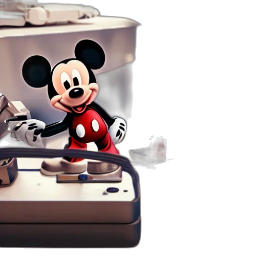 3d render, concept art, cybertronic, mickey transparent PNG cut-out