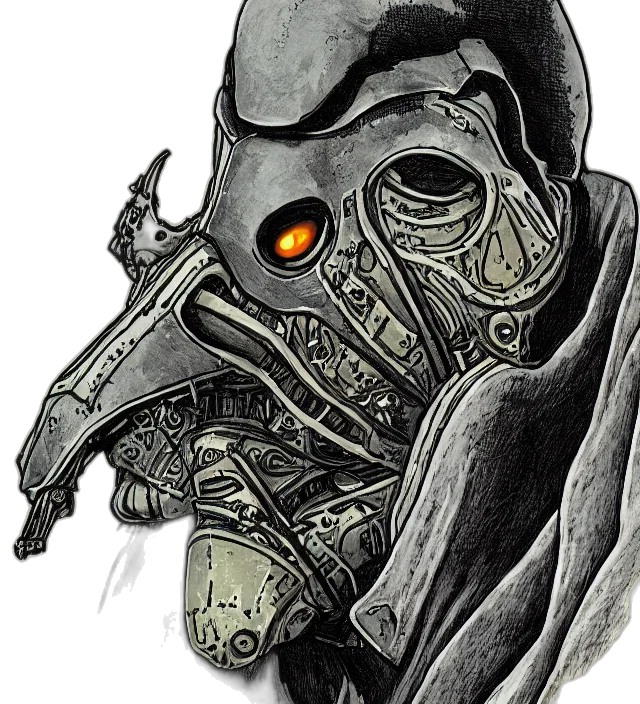mask, robot, face, creature transparent PNG cut-out