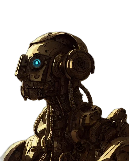 robot, face, creature, concept art transparent PNG cut-out
