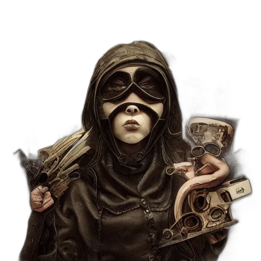 mask, weapon, face, jacket transparent PNG cut-out