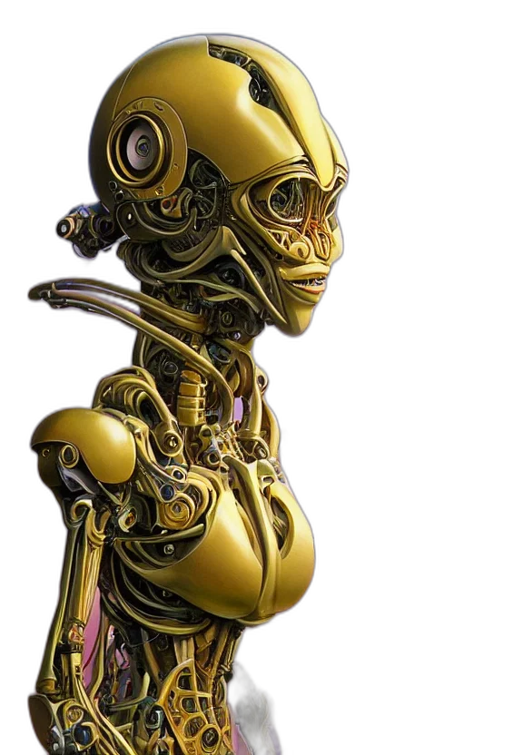 robot, jewelry, concept art, 3d render transparent PNG cut-out