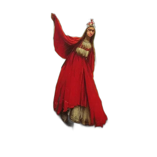 dress, staff, crown, sword transparent PNG cut-out
