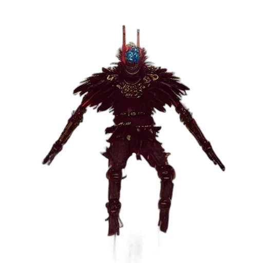 robot, creature, staff, weapon transparent PNG cut-out