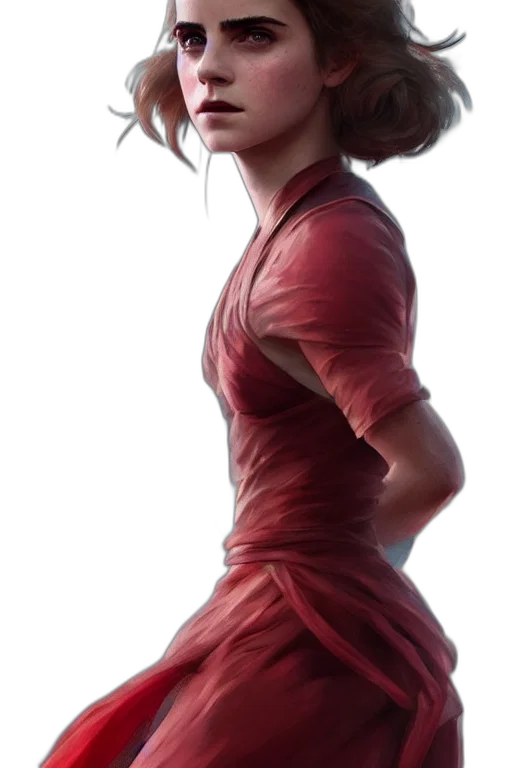 dress, face, staff, hair transparent PNG cut-out