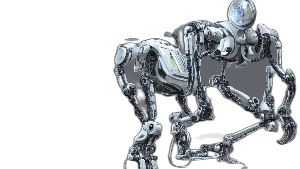robot, concept art, 3d render, cyberpunk transparent PNG cut-out