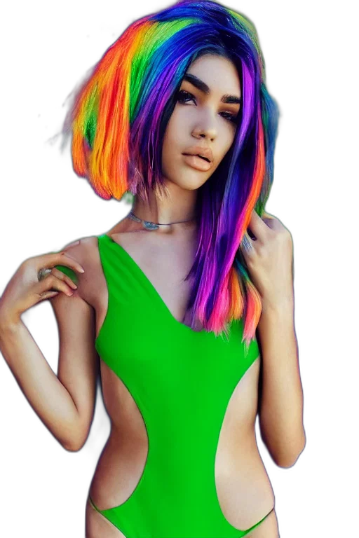 hair, dress, cyberpunk, fantasy art transparent PNG cut-out