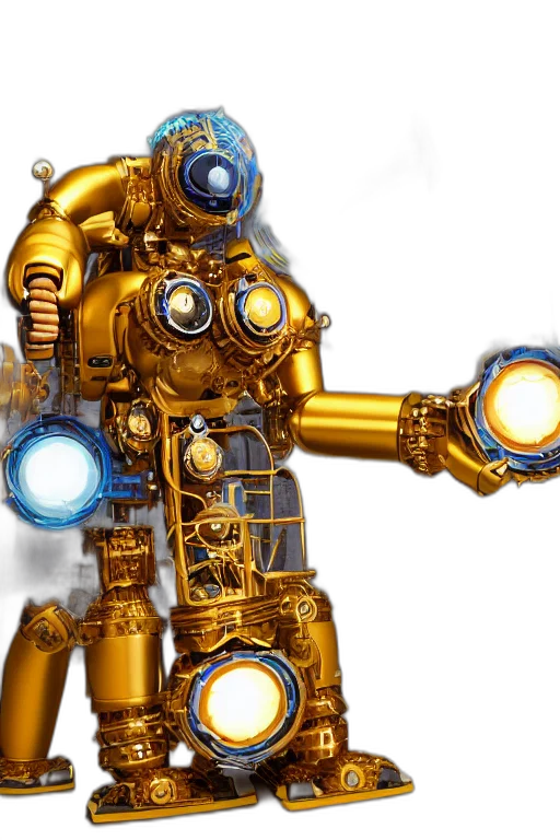 robot, weapon, concept art, 3d render transparent PNG cut-out