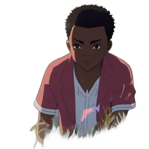 jacket, face, staff, weapon transparent PNG cut-out