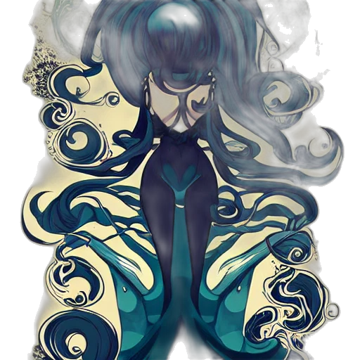 dress, mask, creature, staff transparent PNG cut-out