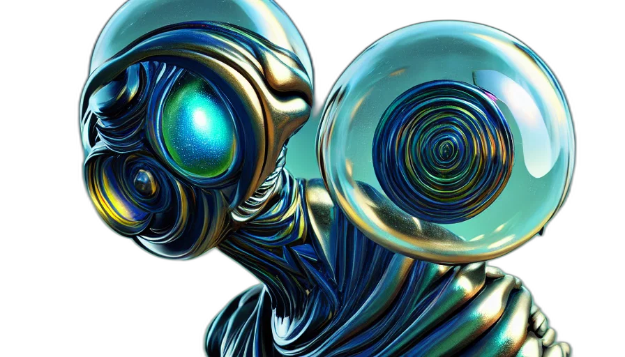 robot, mask, 3d render, concept art transparent PNG cut-out