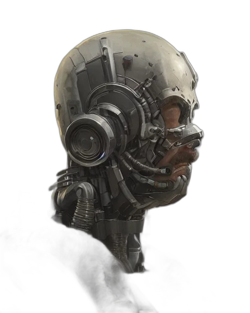 robot, face, mask, weapon transparent PNG cut-out