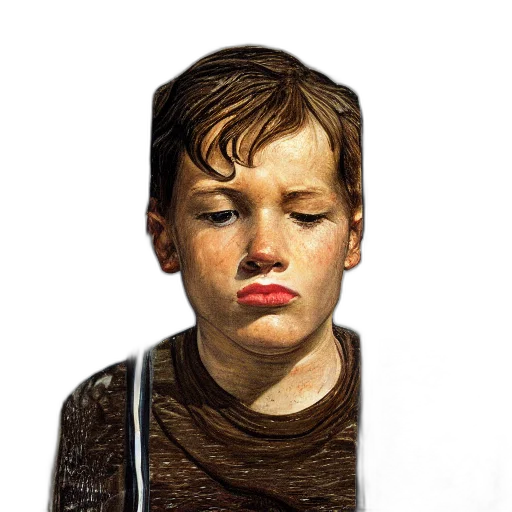 face, photorealistic, oil painting, concept art transparent PNG cut-out