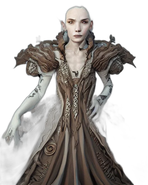 dress, staff, jewelry, face transparent PNG cut-out