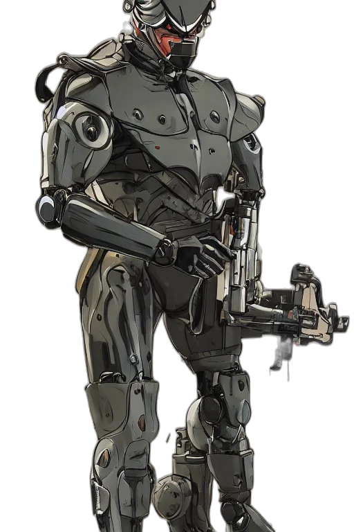robot, weapon, staff, concept art transparent PNG cut-out