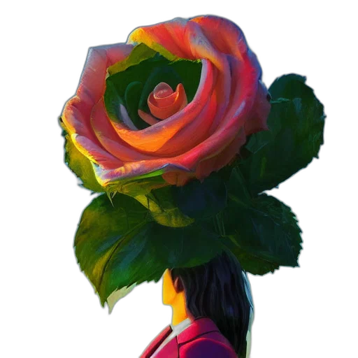 flower, crown, face, dress transparent PNG cut-out