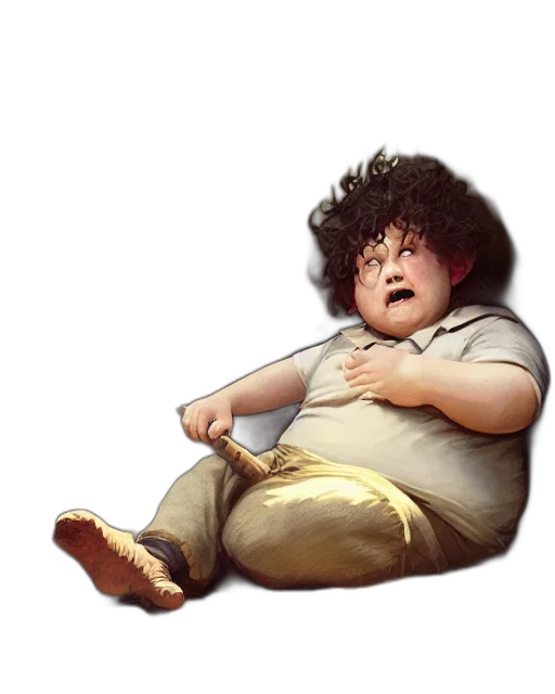 creature, hair, face, staff transparent PNG cut-out