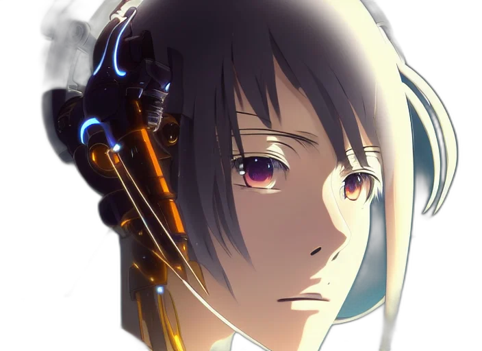robot, face, weapon, staff transparent PNG cut-out