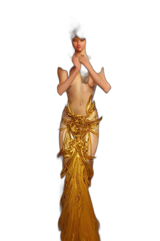 dress, jewelry, staff, concept art transparent PNG cut-out