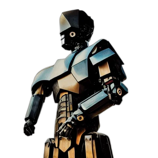 robot, 3d render, concept art, pixel art transparent PNG cut-out