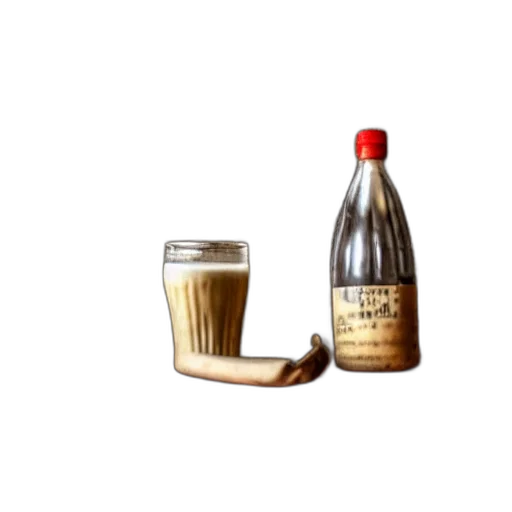 bottle, food, 3d render, photorealistic transparent PNG cut-out