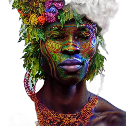 mask, face, crown, flower transparent PNG cut-out