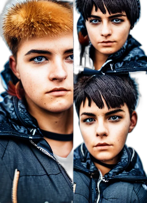 jacket, face, hair, crown transparent PNG cut-out