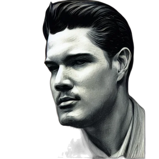 face, photorealistic, comic book art, pencil sketch transparent PNG cut-out