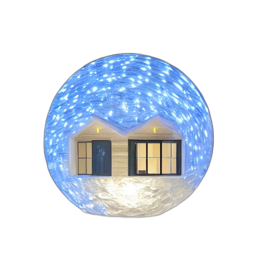 umbrella, building, 3d render, concept art transparent PNG cut-out