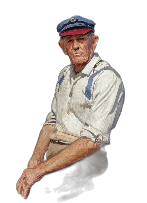 staff, hat, face, jacket transparent PNG cut-out