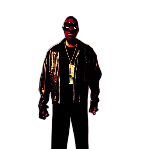 jacket, mask, staff, robot transparent PNG cut-out