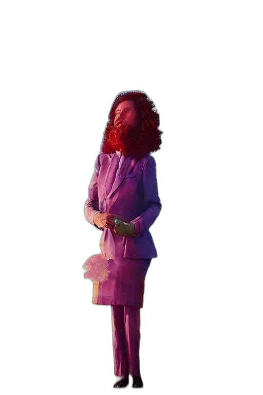 dress, jacket, staff, creature transparent PNG cut-out
