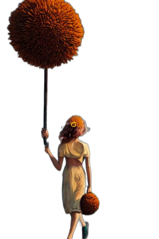 staff, umbrella, mask, hat transparent PNG cut-out