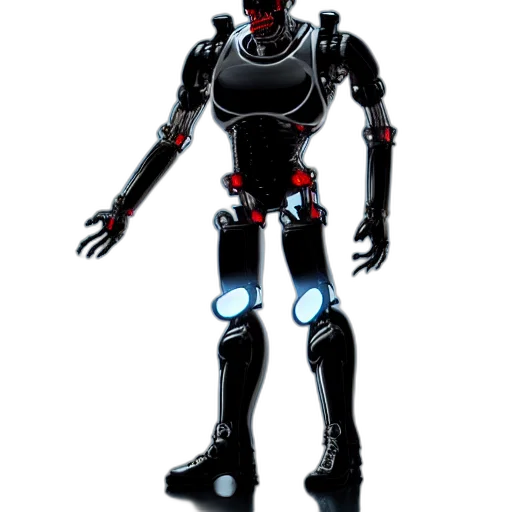 robot, concept art, 3d render, cyberpunk transparent PNG cut-out