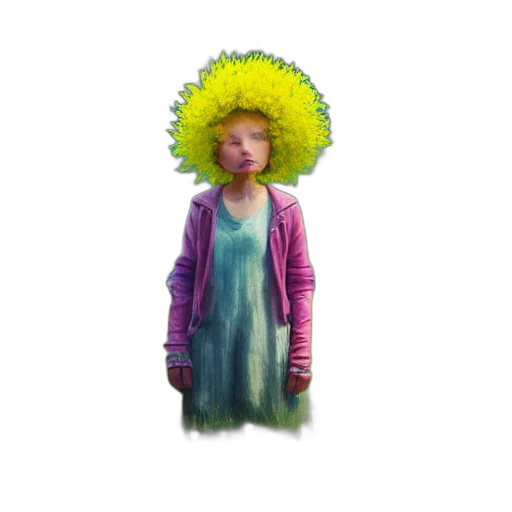 creature, dress, hair, flower transparent PNG cut-out