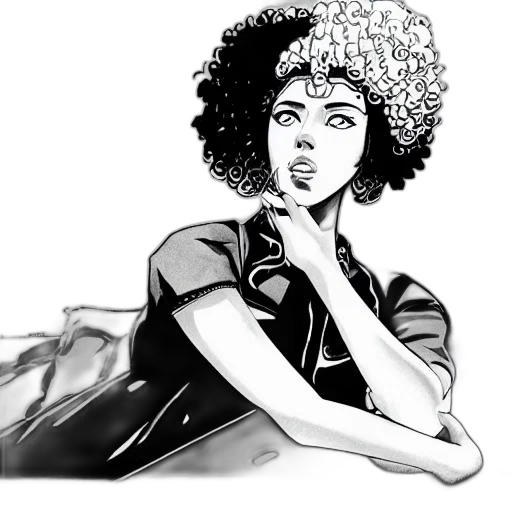 dress, face, hair, comic book art transparent PNG cut-out