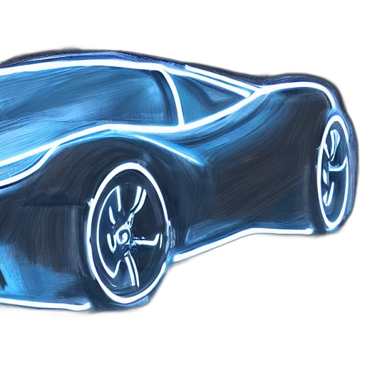 car, concept art, 3d render, watercolor transparent PNG cut-out