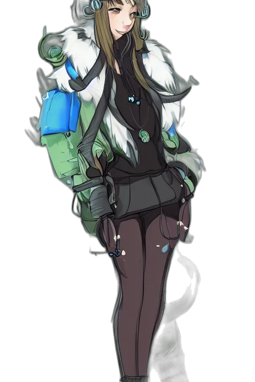 staff, jacket, weapon, creature transparent PNG cut-out