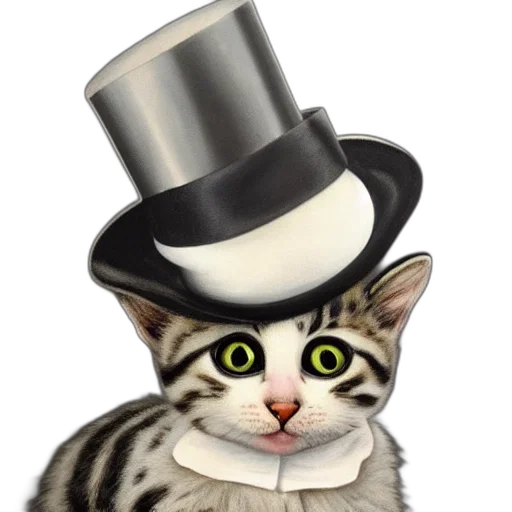 hat, staff, animal, photorealistic transparent PNG cut-out