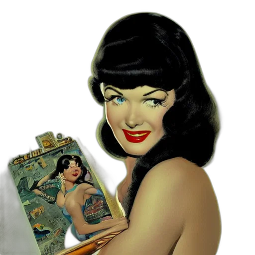 jewelry, face, comic book art, photorealistic transparent PNG cut-out