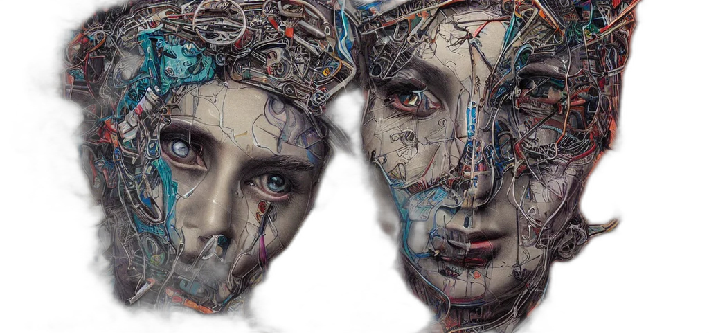 mask, robot, face, cyberpunk transparent PNG cut-out