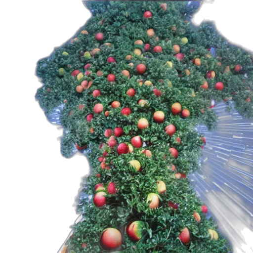 tree, 3d render, photorealistic, apples transparent PNG cut-out