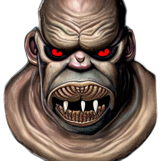 face, creature, mask, staff transparent PNG cut-out
