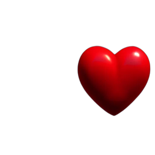 3d render, photorealistic, red, heart transparent PNG cut-out