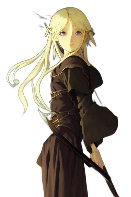 dress, staff, dragon, sword transparent PNG cut-out